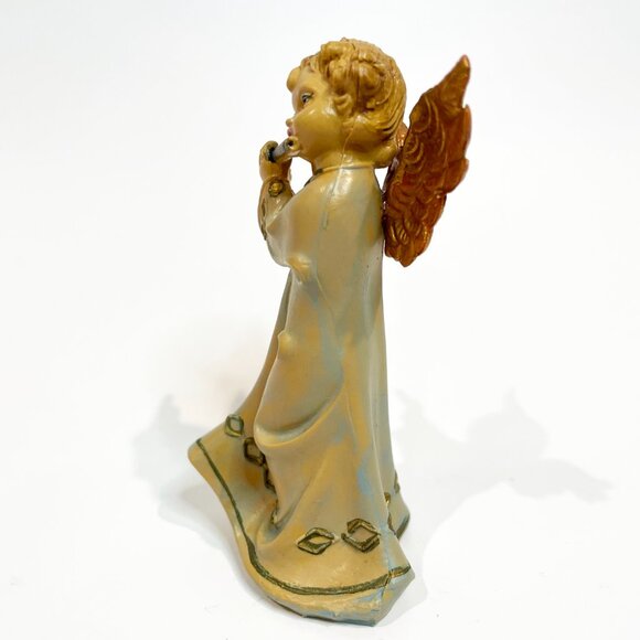 Vintage Angel Playing Flute Figurine Nativity Piece Italy (Fontanini?) 4" tall - Picture 2 of 5